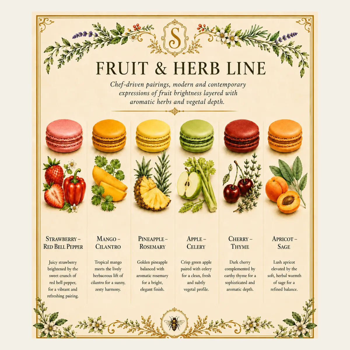 Fruit & Herb Line Macaron Box (6 Pieces)