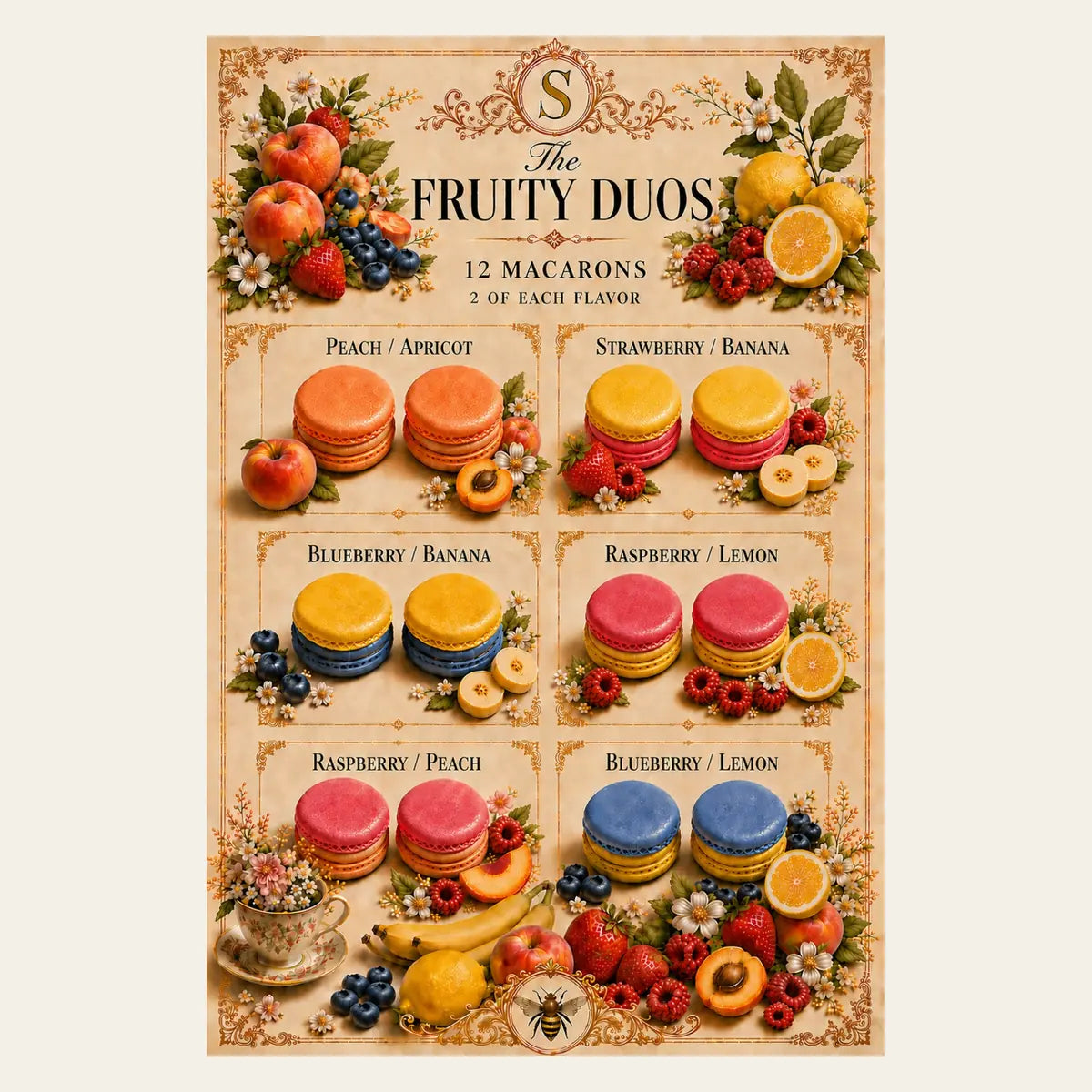 Fruity Duos Macaron Box (12 Pieces)