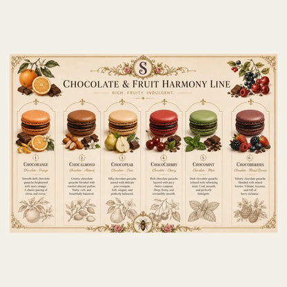 Chocolate & Fruit Harmony Line Macaron Box (6 Pieces)