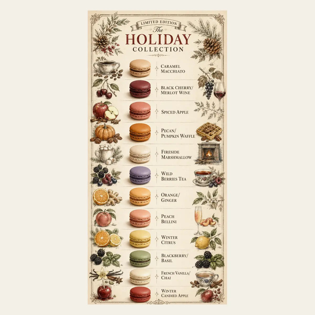 Holiday Collection Macaron Box (12 Pieces)