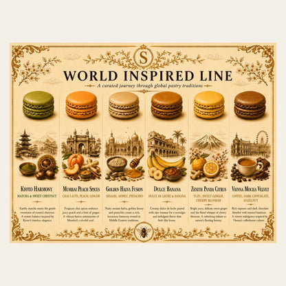 World Inspired Line Macaron Box (6 Pieces)